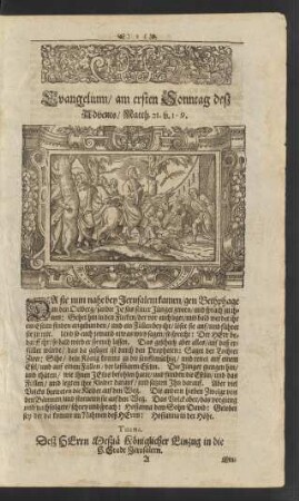 Evangelium/ am ersten Sonntag desz Advents/ ...