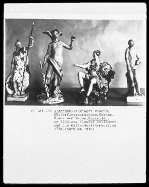Götterfiguren: Athena, Merkur, Diana, Venus
