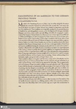 Suggestions Of An American To The German Printing Trade