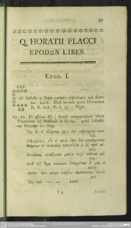 Q. Horatii Flacci Epodōn Liber