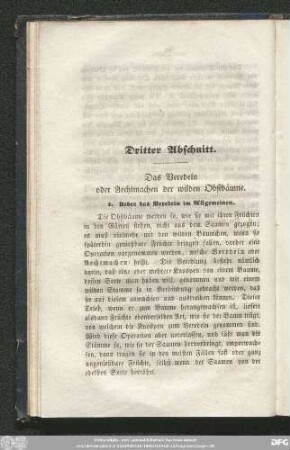 Dritter Abschnitt. Das Veredeln oder Aechtmachen der wilden Obstbäume.
