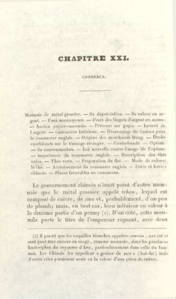Chapitre XXI. Commerce