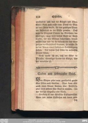Sieben und siebenzigster Brief.