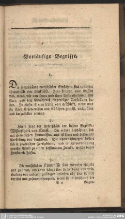 Vorläufige Begriffe