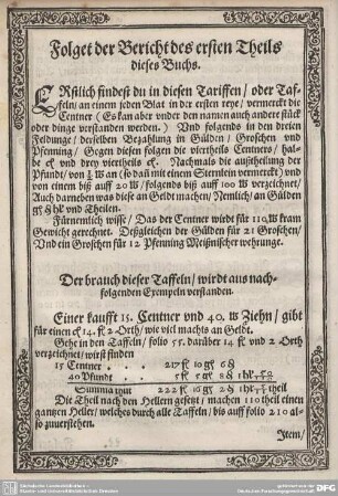 Folget der Bericht des ersten Theils dieses Buches.