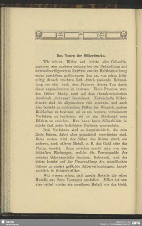 Das Tonen der Silberdrucks