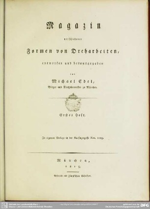 1: Magazin verschiedener Formen von Dreharbeiten