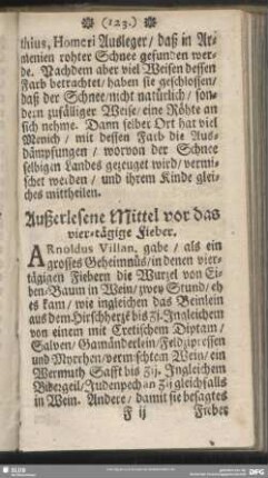 Außerlesene Mittel vor das vier-tägige Fieber