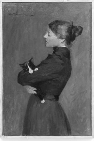 Frau mit Katze (Hanna Ubbelohde)