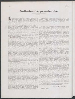 Anti-ciencia; pro-ciencia.