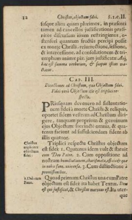 Cap. III. Directiones ad Christum, qua Objectum fidei ...