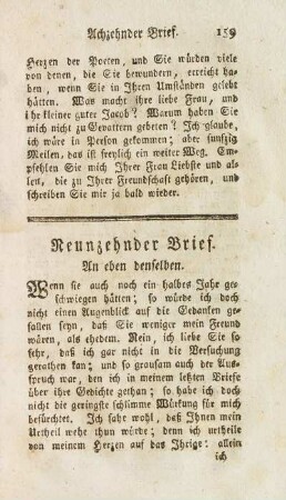 Neunzehnder Brief. An eben denselben