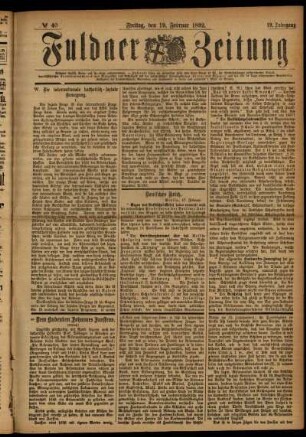 Ausgabe vom Freitag, den 19. Februar 1892.