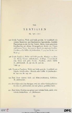VIII. Textilien (Nr. 197-212)