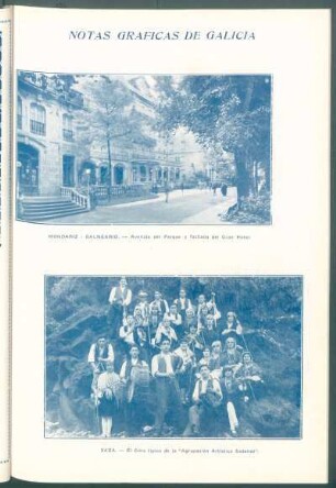 Mondariz - Balneario. : [Vista de la] Avenida del Parque y fachada del Gran Hotel.