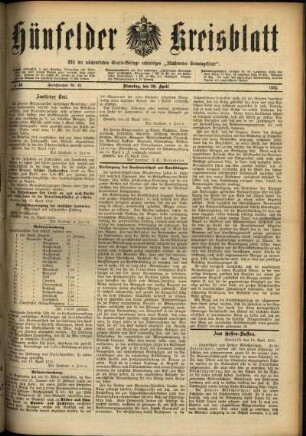 Ausgabe vom Dienstag, den 20. April 1915.