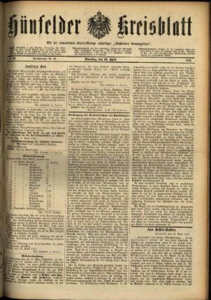 Ausgabe vom Dienstag, den 20. April 1915.