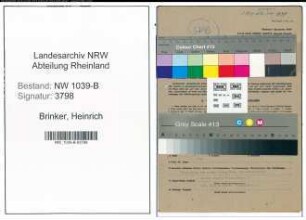 Entnazifizierung Heinrich Brinker , geb. 20.05.1911 (Beamter)