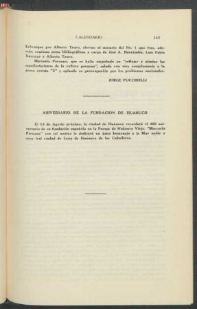 Aniversario de la Fundación de Huánuco