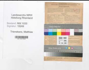 Entnazifizierung Matthias Trienekens , geb. 20.05.1920 (Kaufm.Angest.)