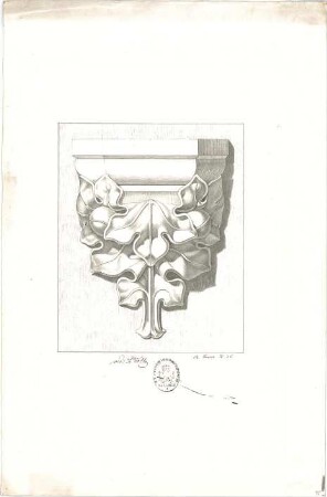 Thiersch, August ; Studienarbeiten - Schlussstein (Perspektive)