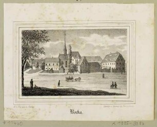Die Kirche in Bocka (Windischleuba-Bocka), östlich von Altenburg, aus Sachsens Kirchen-Galerie von Hermann Schmidt, Bd. 6, 1841