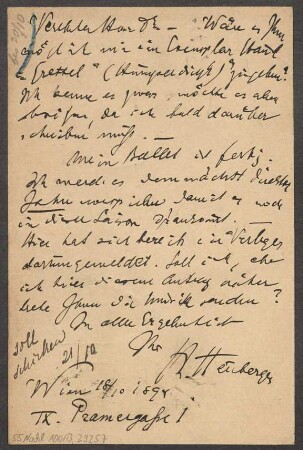 Brief an B. Schott's Söhne : 18.10.1894