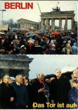 Postkarte zur Öffnung des Brandenburger Tores