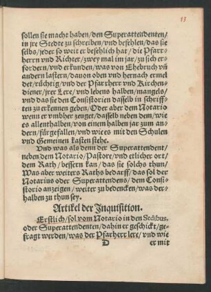 Artikel der Inquisition.