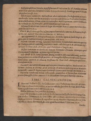 Libri Calvinianorum.