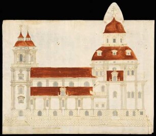 Farbiger Entwurf für die Stiftskirche in Kempten