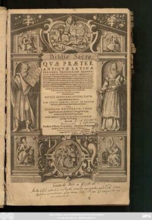 Biblia Sacra : Quae Praeter Antiquae Latinae Versionis Necessariam Emendationem, & difficiliorum locorum succinctam explicationem, (ut plurimum ex beatae recordationis viri, D. D. Lucae Osiandri, &c. Andreae Parentis, Commentariis Biblicis depromptam) ... continent