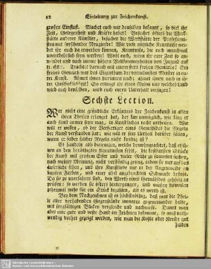 Sechste Lection