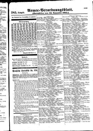 785. Ausgabe. Samstag, 13. November 1915
