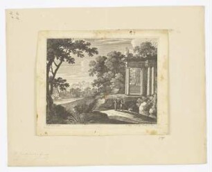 Landschaft mit antikem Tempel