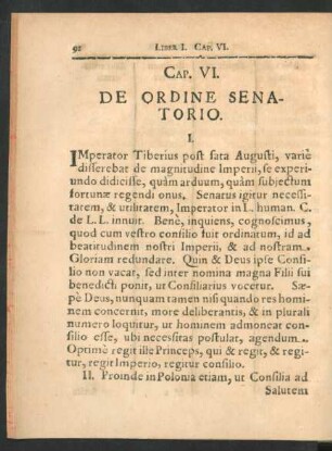Cap. VI. De Ordine Senatorio.