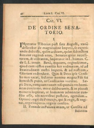 Cap. VI. De Ordine Senatorio.