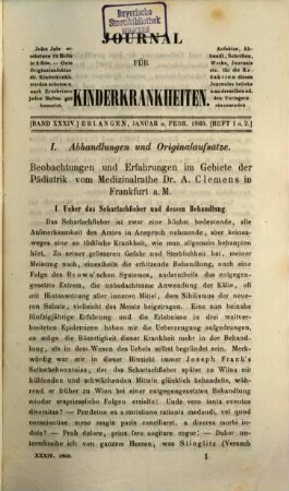 Journal für Kinderkrankheiten. 34. 1860