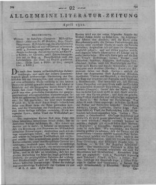 Benicken, F. W.: Historischer Hand-Atlas. Lfg. 1-2. Weimar: Industrie-Comptoir 1821