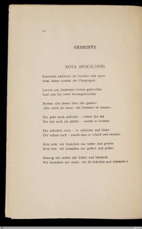 Nova apocalypsis / [Stefan George]