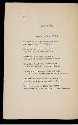 Nova apocalypsis / [Stefan George]