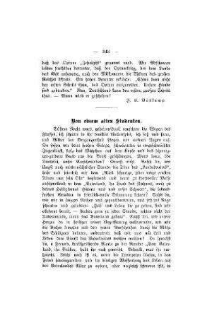 Von einem alten Studenten