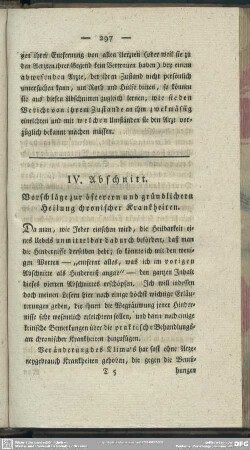 IV. Abschnitt. Vorschläge zur öfterern und gründlichern Heilung chronischer Krankheiten