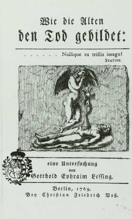 Wie die alten den Tod gebildet, Titelblatt der Erstausgabe