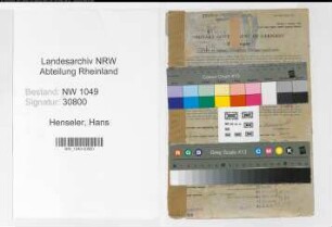 Entnazifizierung Hans Henseler , geb. 24.05.1903 (Konstrukteur)