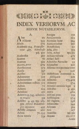 Index Verborum Ac Rerum Notabiliorum