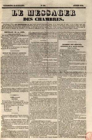 Le Messager des chambres. 1829,7/9