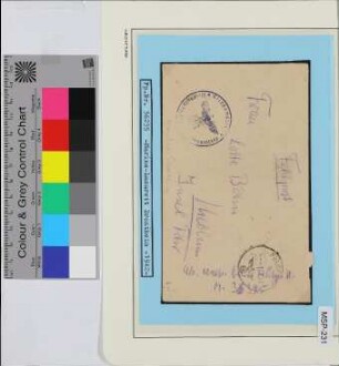 Privat-Feldpostbrief, Schiffsname/Landeinheit: Marinelazarett Drontheim, Feldpostnr. 36235; Frankatur, Mi.-Nr.: [Keine]; Poststempel: Feldpost b 23.3.42; Nebenstempel: Kriegsmarine Dienststelle Feldpost-Nr. […] Verwaltung