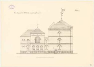 Landgericht, Saarbrücken: Seitenansicht 1:100