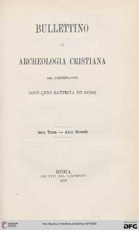3.Ser.2: Bullettino di archeologia cristiana